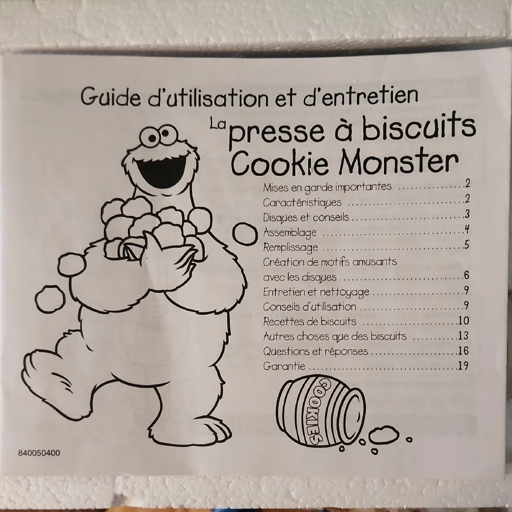 Hamilton Beach Sesame Street Cookie Monster Cookie Press - Blue, White